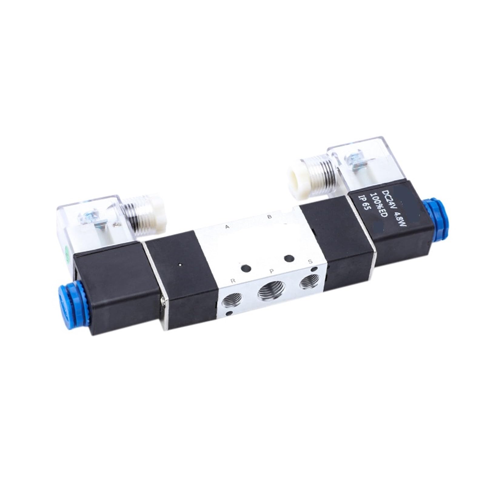 Magnetventil 4V120-06 4v220-08, Doppelkopf, Doppelsteuerung, 5-Wege, 2-Positionen, Power-Down-Halter, pneumatisches Wegeventil (4 V, 420–15, DC 24 V)