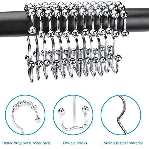 12 STUKS Douchegordijnhaken Ringen Antiroeststaal Gepolijst Chroom Douchegordijnring Roestbestendig Metaal Dubbel… - Image 4