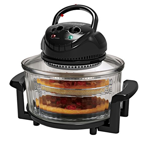 Mugath Black and Glass Air Fryer 13L Deep Fat Free Frying Low Running Cost Healthy Eating Fresh Food Baking Frying No Oil Halogen Cooker Machine with All Accessories Included For Kitchen