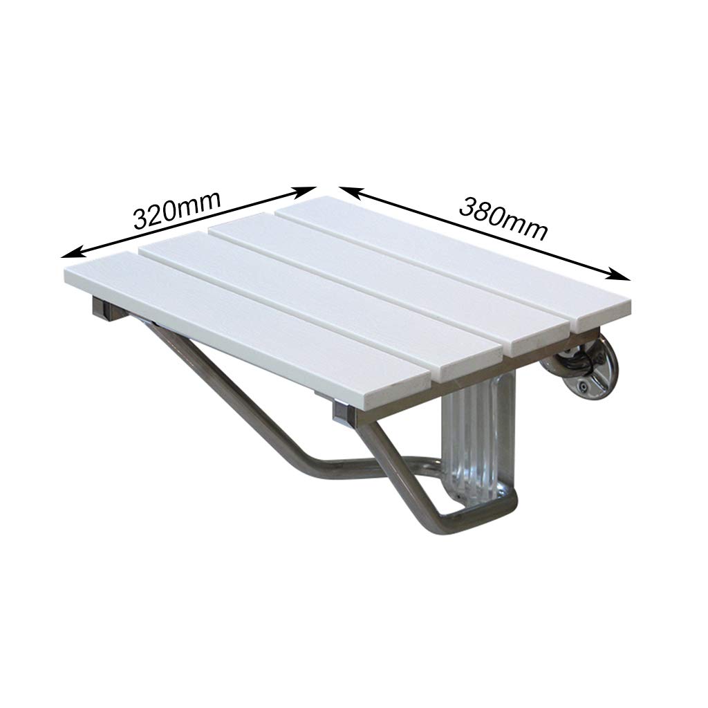 Moderno Banco de Asiento de Ducha Plegable Montado en la Pared Taburete de Seguridad Silla en el baño Bañera Soporte de Acero Inoxidable Carga Máxima 160 Kg para Ancianos, discapacitados