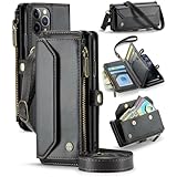 iphone11 Pro ケース iphone 11 Pro ケース iphone11Proケース ショルダー 子供用 女性用 ハンドバンド【ABADAN】高級レザー カード7枚付き ジッパーバッグ (小銭、コインなど収納可能) 財布合一 2つ札入れの位置 レザー アイフォン11 プロ Pro 手帳型 耐汚れ 衝撃吸収 おしゃれ スマホケース