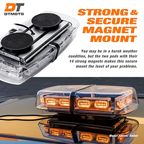 12" 36W Blue Led Strobe Warning Police Mini Light Bar - Waterproof Magnetic Roof Top Emergency Flashing Police Lights For Vehicles Cars Trucks #TOP2
