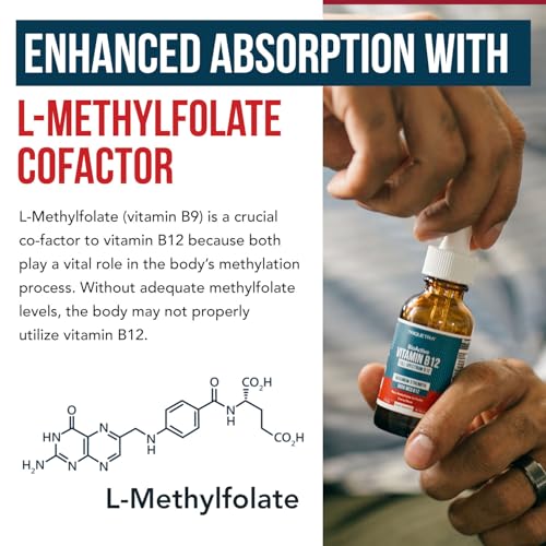 Triquetra Health TH_B12_1OZ Bioactive Vitamin B12 5000 Mcg | Contains 3 Bioactive B12 Forms Plus Methylfolate Cofactor - Methyl B12, Adenosyl B12 & Hydroxy B12 | Sublingual Form, Cherry Flavor, Organic thumb #3