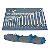 JET Combination Wrench Set - Metric Raised Panel Wrenches with Storage Pouch - 16 Pieces