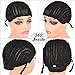 Royota Crochet Wig Cap Breathable Braided Cornrow Cap with Adjustable Straps for Easier Sew in Hair Weave Glueless Black Braided Wig Cap with Combs for Making Wig (crochet caps,2pc)