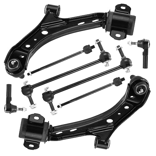 Front Lower Right & Left Control Arms w/Ball Joints Sway Bar End Links Tie Rod Ends Suspension Kit for 2005-2010 Ford Mustang (8PCs)