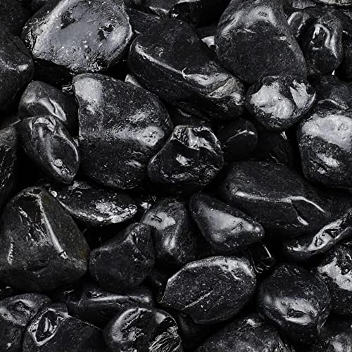 Kieselsteine Garten Zierkies 40-60 mm 25 kg Aquarium Kies Nero Ebano Schwarz Marmorkies Dekostein Gabion Steinteppich Zierstein Schwarz