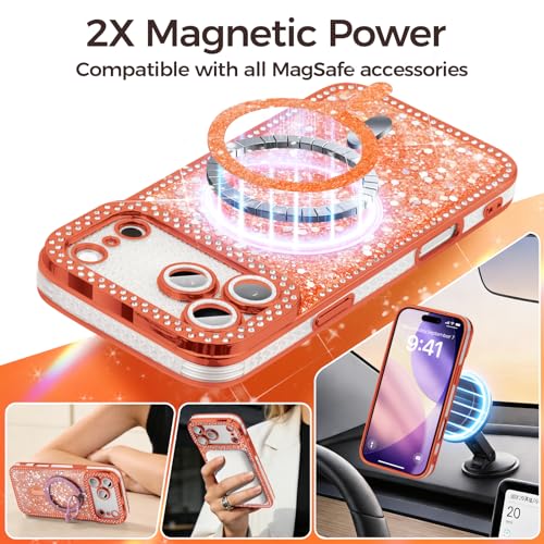 Coque pour iPhone 17 Pro Max compatible avec MagSafe magnétique orange - 3