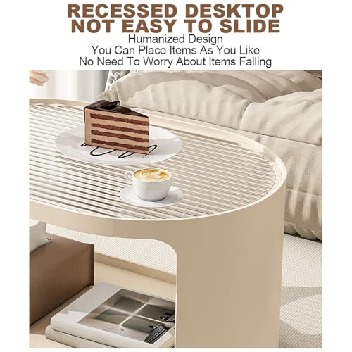 Tables basses en verre blanc ovale pour optimiser les petits salons sans perdre de place