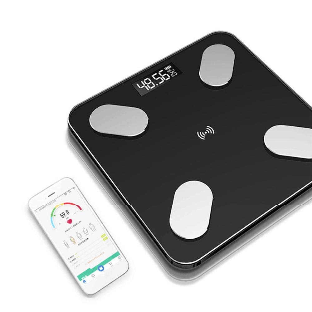 balance cuisine balance pese personne connectée bluetooth balance haute précision de cuisine balance connectée graisse corporelle balance connectée-Noir
