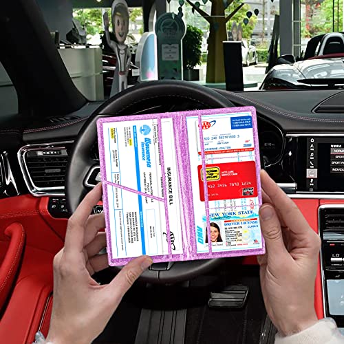 Image of TOURSUIT Car Registration and Insurance Card Holder, Glitter Purple
