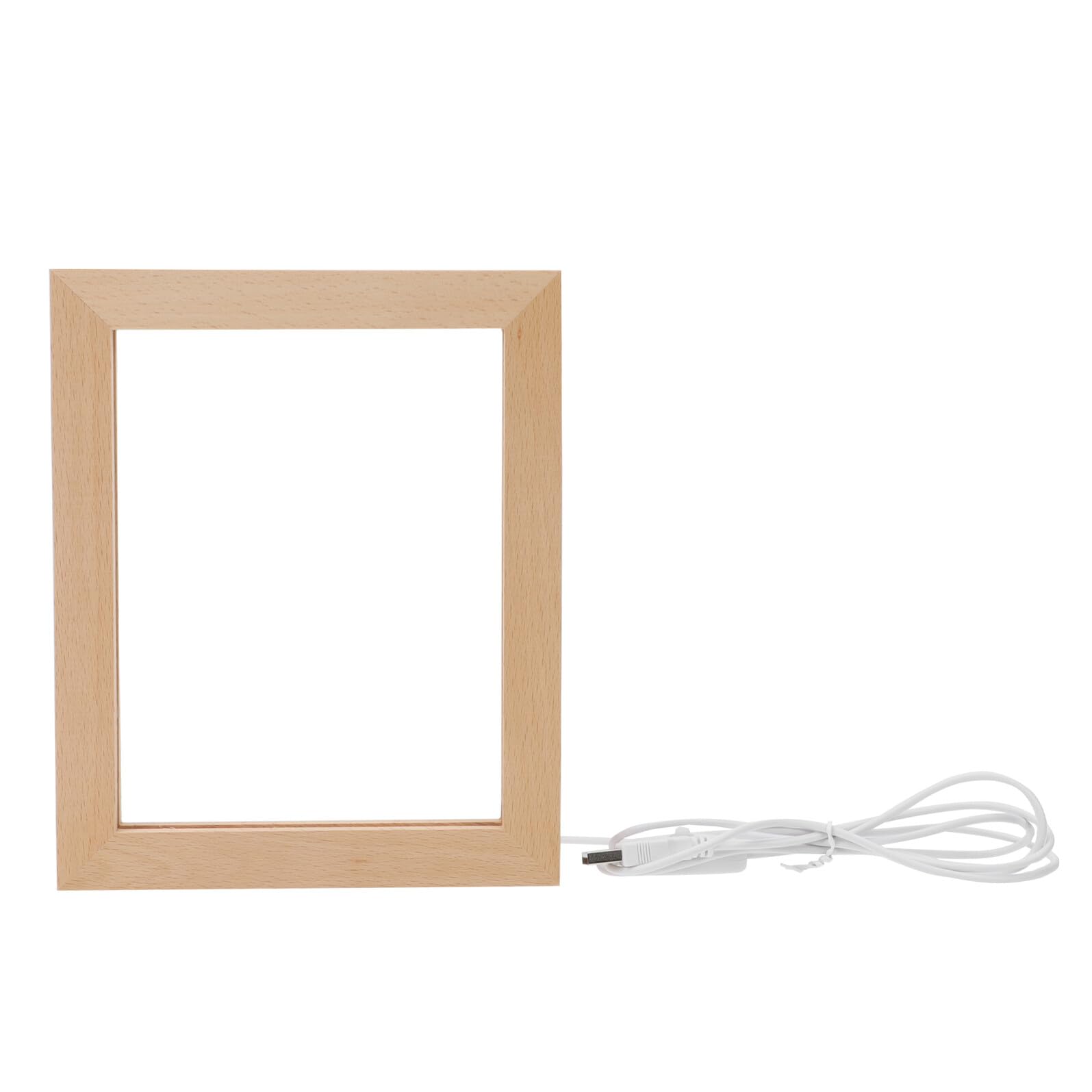 Marco de Fotos Luminoso LED 3D Luz Cálida Marco de Madera Maciza 230X170 MM Soporte Creativo para Fotos Decorativas Luz Nocturna Pequeña para Hogar y Oficina