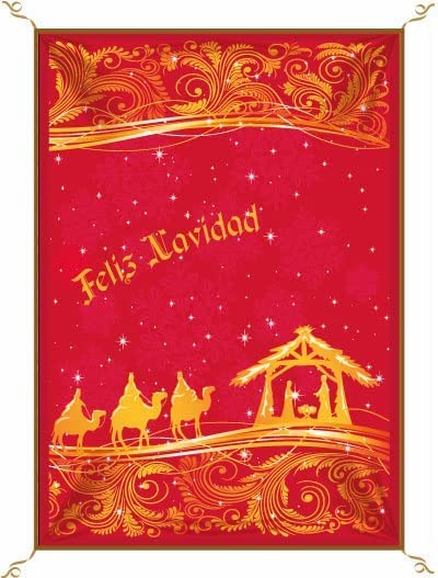 Porras Estampación & Banderas | Balconera Feliz Navidad | Los Reyes Magos van a Belén a adorar al niño que ha nacido | Decora la Navidad y celebra las fiestas