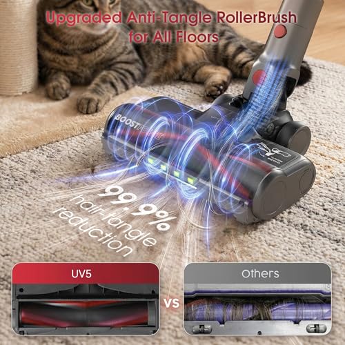 Cordless Vacuum Cleaner, 650W 55KPA 70Mins Stick Vacuum Cleaners for Home, Anti-Tangle Vacuum Cordless with Touch Screen and 1.8L Cup, Self-Standing Vacuum Cleaner for Home/Pet Hair/Carpets/Floors - Image 3