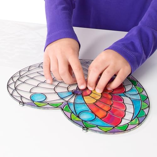 Melissa & Doug Stained Glass Made Easy Activity Kit: Butterfly - 140+ Stickers Kids Sticker Stained Glass Craft Kit; Sun Catchers for Kids Ages 5+ - image 9