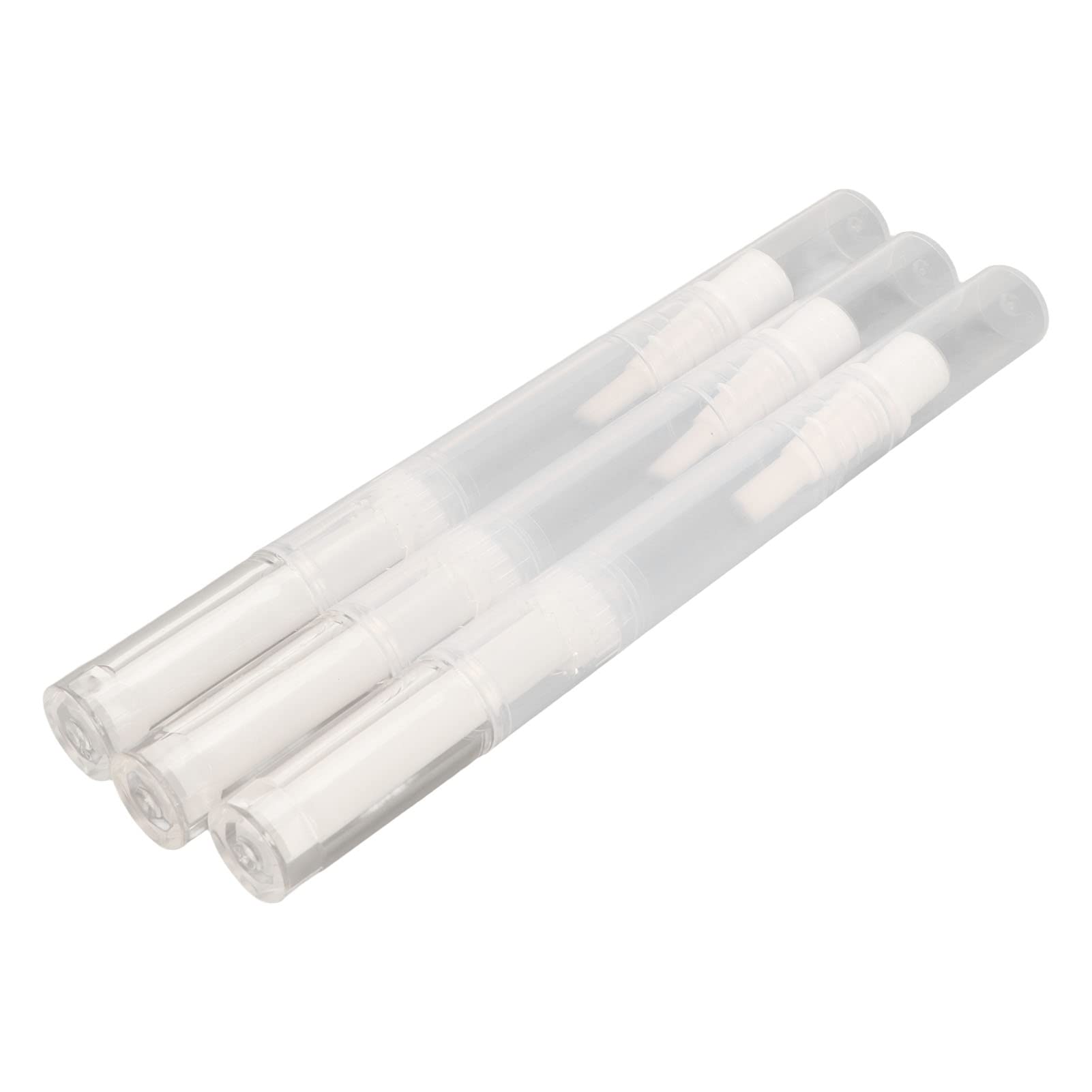 Bliss Kiss Przyjazny w Podróży Przezroczysty Pisak Typu Twist Pen do Olejku do Paznokci, 3 szt. Wielofunkcyjny Pusty Pisak do Olejowania Skórek z końcówką Pędzla, Pojemnik na