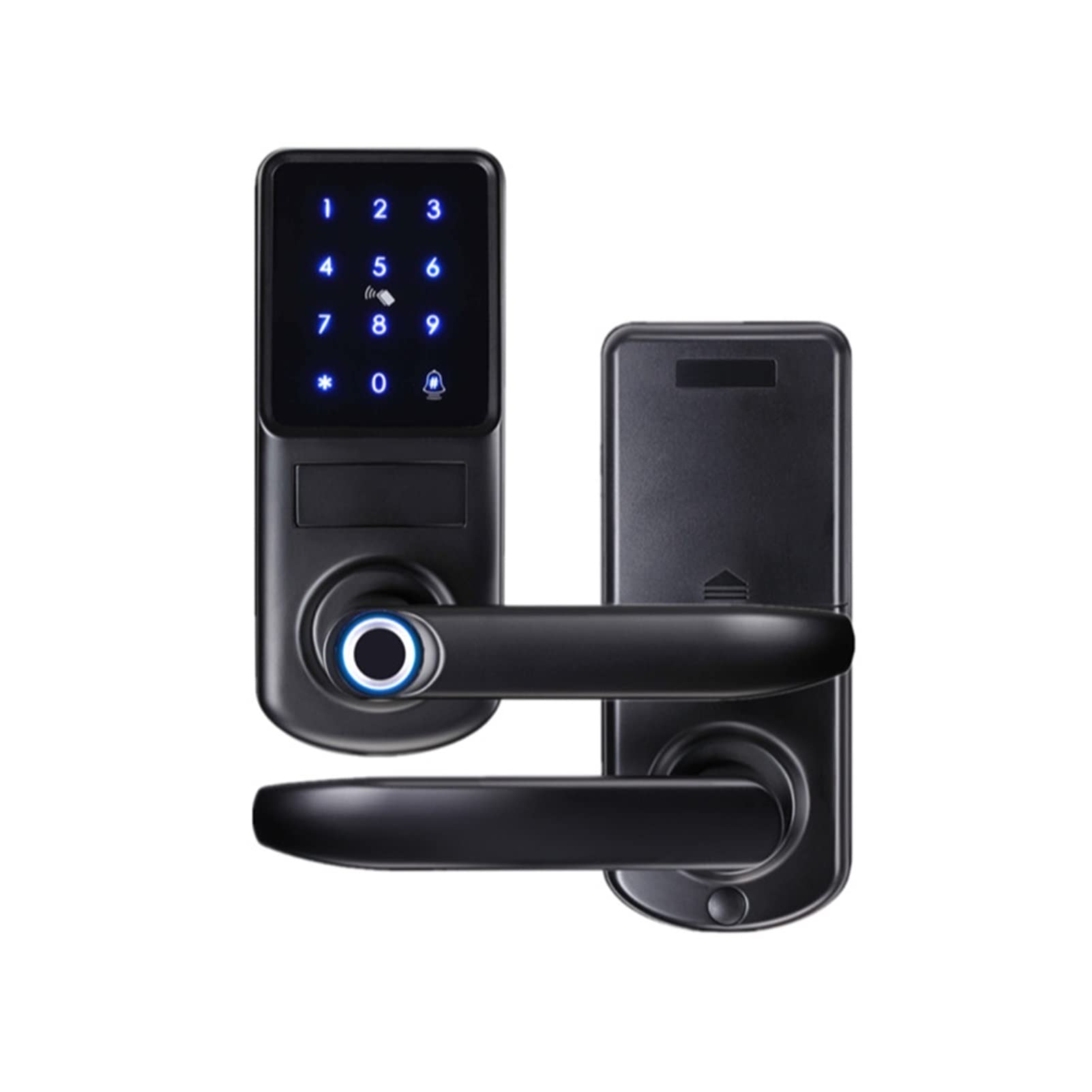 Inteligentny blokada drzwi odcisków palców Deadbolt App Zdalne sterowanie Otwórz drzwi za pomocą klucza i karty IC Smart Home(Nero)