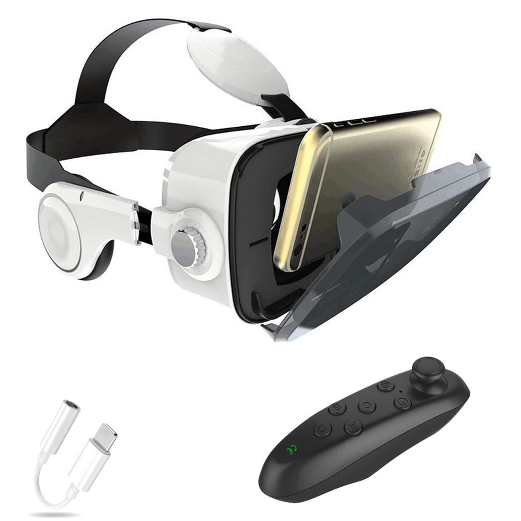 Okulary VR, zestaw słuchawkowy z wirtualnej rzeczywistości, zestawy słuchawkowe VR obsługujące Android i IOS, połączenie Bluetooth do iPhone 13 Pro Max/13 Pro/12/11, do Samsung Galaxy S21, Huawei, Xiaomi