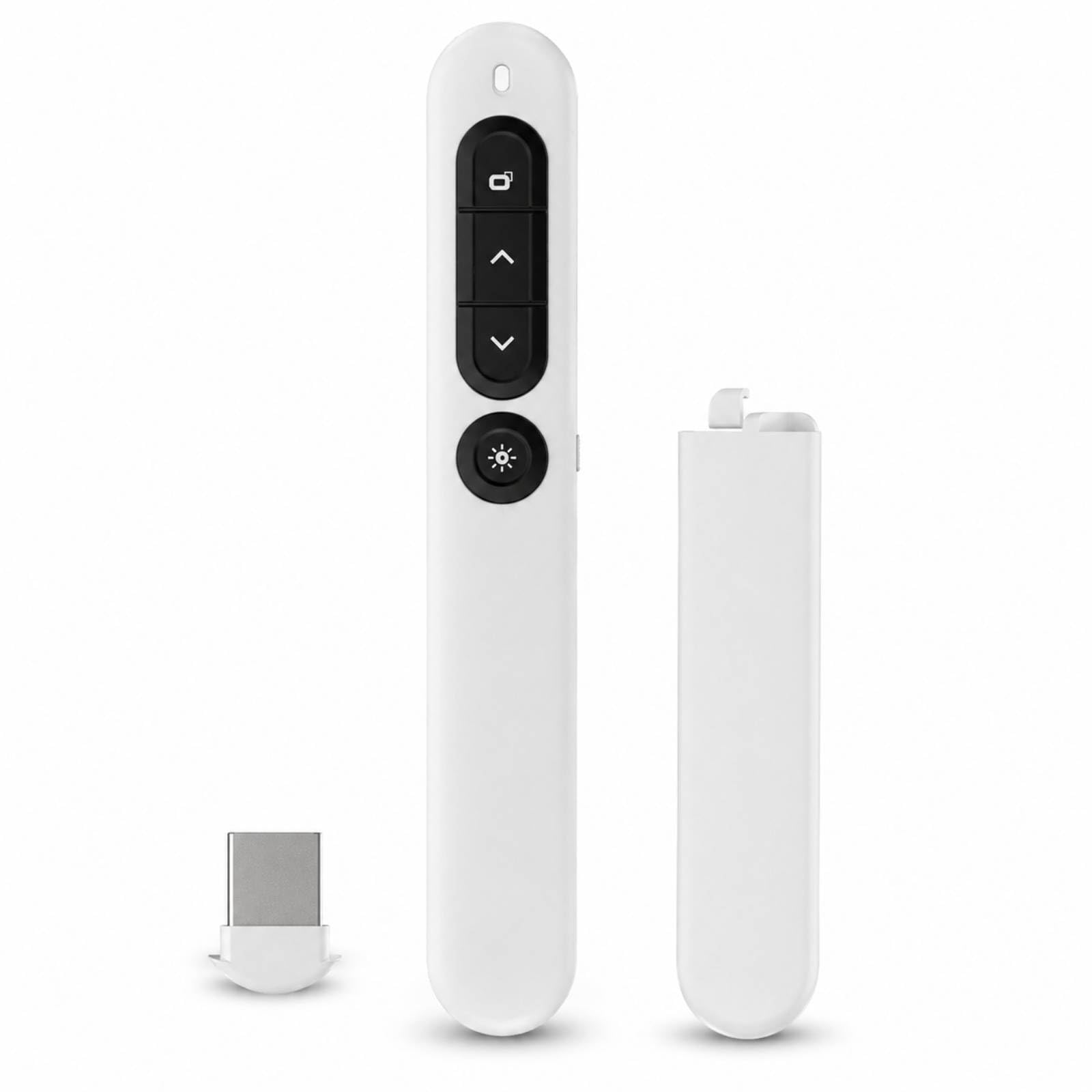 JADUFHU Presentation Clicker, 2.4GHz Wireless PPT PowerPoint Clicker with Laser Pointer, Hyperlink & Volume Control, USB Receiver Remote Presenter for Classroom, Lecture Hall, Conference & Exhibition