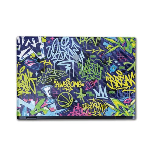 Image of Carbon Fiber Laptop Skin Compatible with Alienware M16 R2 (2024) - Neon Tags - Premium 3M Vinyl Protective Wrap Decal Cover - Easy to Apply | Crafted in The USA by MightySkins