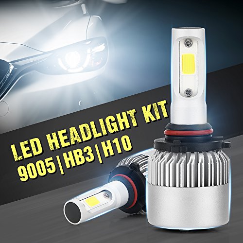 ECAHAYAKU s2 car led headlights 9005 hb3 high beam led headlight bulbs - 2 Pcs of 9005 kits in 72W 8000lm COB chips 6500k led headlight fog light - 1 year warranty (9005)