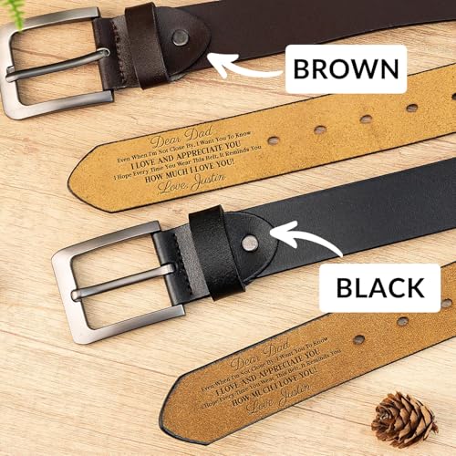 Custom Leather Belt for Dad, Custom Name Engraved Leather Belts Gift For Husband on Father's Day, Christmas Gift for Dad, Valentines Day Gift for Husband3
