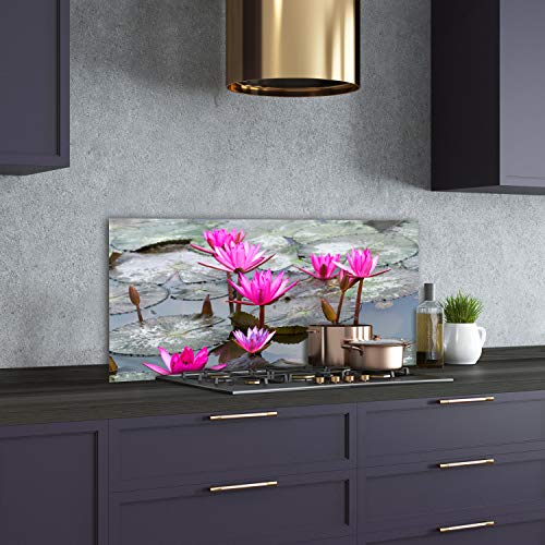 Splashback guard fleur de lotus contre éclaboussures de cuisine