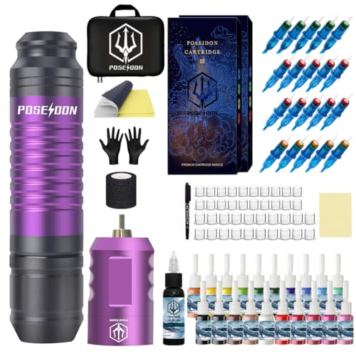 Kit de stylo de tatouage sans fil avec 20 aiguilles