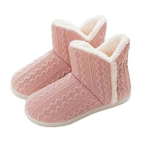 JadeRich Unisex Crochet Knit Fleece Slippers Cover