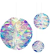 Hanging Decorations Iridescent Honeycomb Ball Foil Ceiling Hanging Flowers for Bridal Shower Wedd...