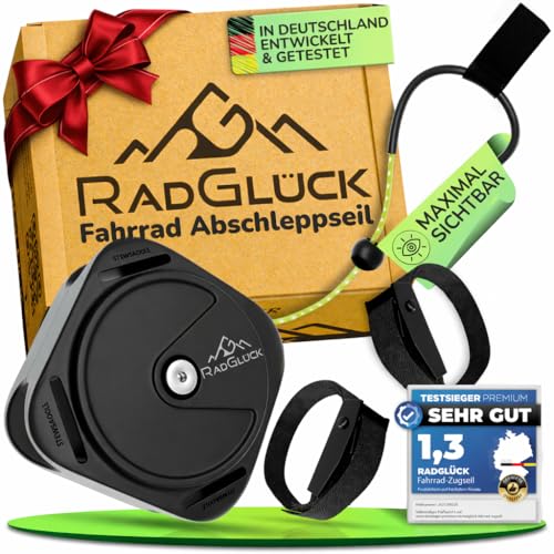 RadGlück® Fahrrad Abschleppseil 2,4 m Kevlar-Nylon | Abschleppsystem für Kinder & Erwachsene bis 120 kg – Ideal für Familienausflüge, MTB & Pannenhilfe