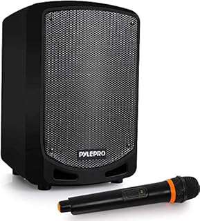 Pyle Bluetooth Karaoke PA Speaker - Indoor / Outdoor Portable Sound System with Wireless Mic, Audio Recording, Rechargeable Battery, USB / SD Reader, Stand Mount - for Party, Control - PSBT65A Black