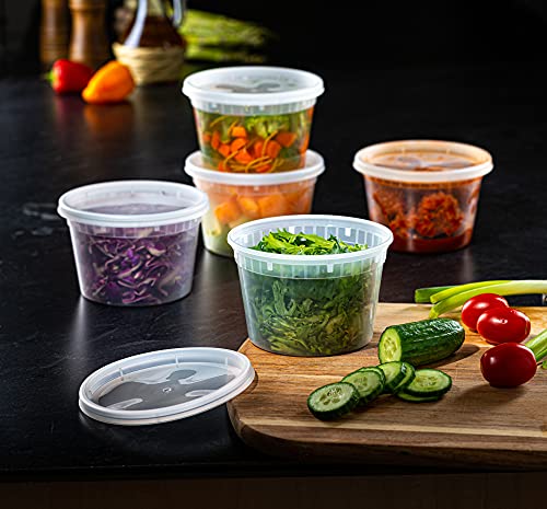 Pantry Value 16 Oz. Plastic Deli Food Storage Containers With Airtight Lids [48 Sets] #TOP2