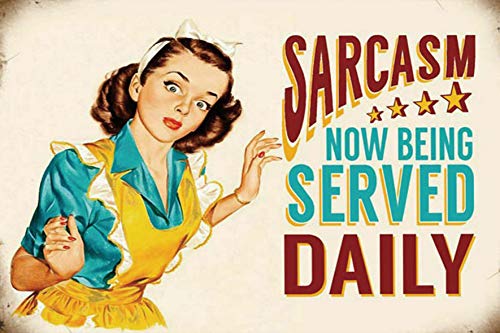 Sarcasm Vintage Wall Decor w Funny Quote Unique Metal Wall Decor for Home Bar Diner or Pub 12x8 in Metal Tin Signs Fun Kitchen Decor Funny Bar Signs Vintage Kitchen Signs