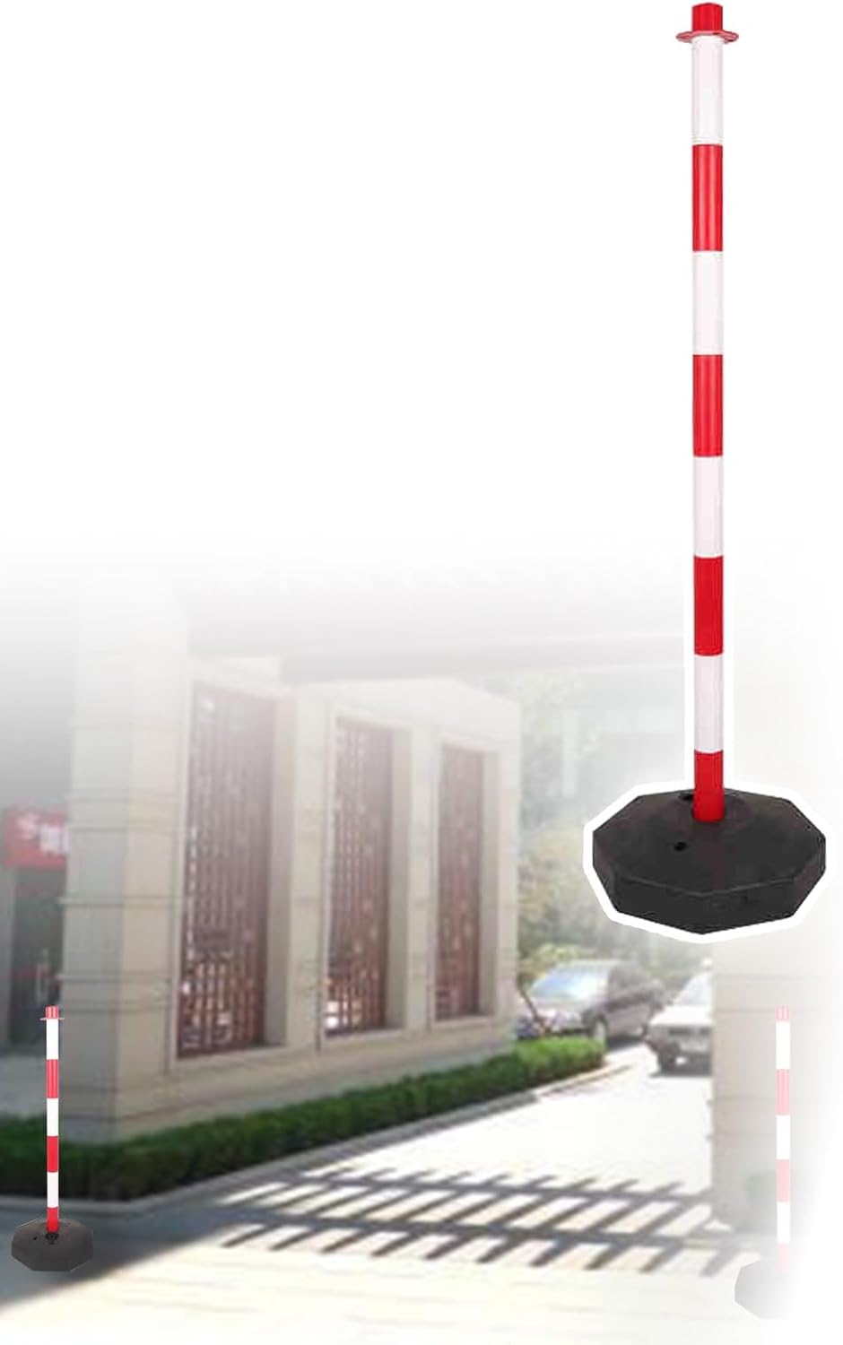 Safety Cones,(Bollard Post with Fillable Base Portable,Stable Traffic Delineator Post Detachable,Traffic Cones for Outdoor Indoor Use,Safety Bollard(Red,H112cm(44 1/8"))")
