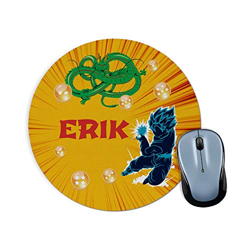 LolaPix Alfombrilla Dragon Personalizada con Nombre. Regalos Personalizados para Fans. Varios Modelos. 20x20 cm. Redonda. Dragon