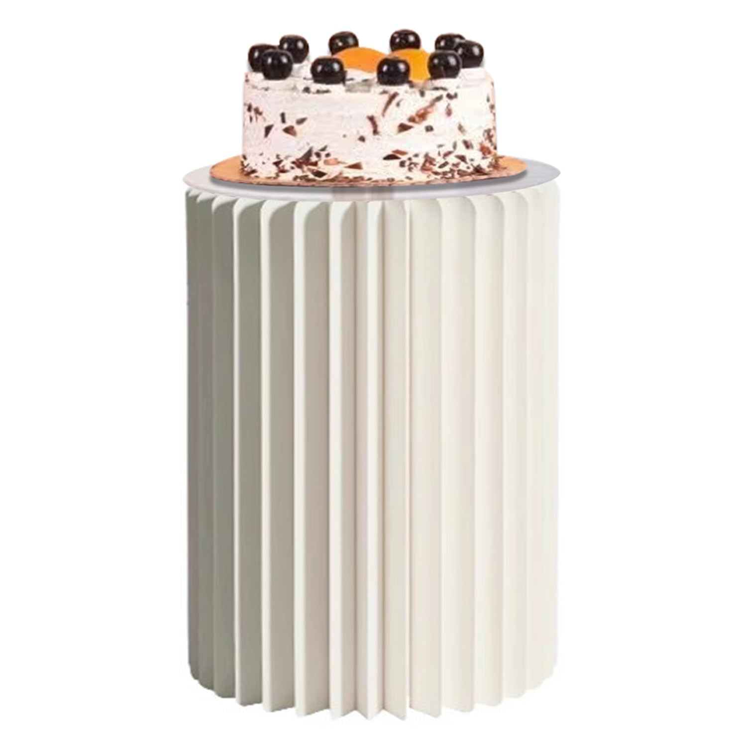 Zylinderständer Für Party, Durchmesser 30cm/40cm Desserttisch Zylinder-Aufstellern Faltbare Papiersäulen Podest Display Für Hochzeiten Geburtstage Dekoration(Cream White,40x60cm)