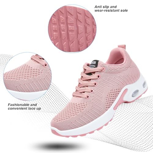 Image of Padgene Womens Sneakers Air Cushion Running Shoes Lightweight Tennis Walking Shoes Mesh Breathable Gym Work Fashion Sneakers Athletic Comfortable Casual
