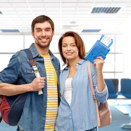 Image of Eoehro Passport Holder for Travel Essentials, Passport Wallet Cover Case for Travel Must Haves Accessories,Passport Book Holders for Women and Men(blue)