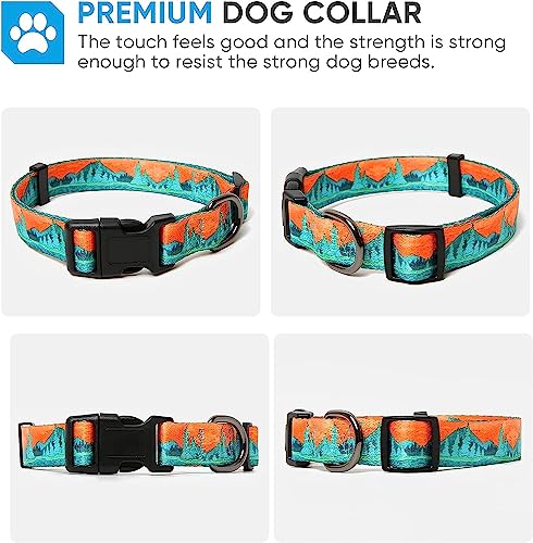 Image of HEELE Dog Collar, Adjustable Soft Dog Collar for Small Medium Large Dogs,Floral Patterned Puppy Collars with Quick Release Buckle L Length 15.94''-25.59'