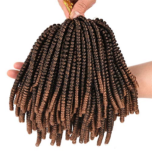 COSYMAY 3 Packs Spring Twist Hair Braids 8'' Synthetic Braiding Hair for Women 30 Strends/Pack 110g/Pack #1b/30 Ombre Brown