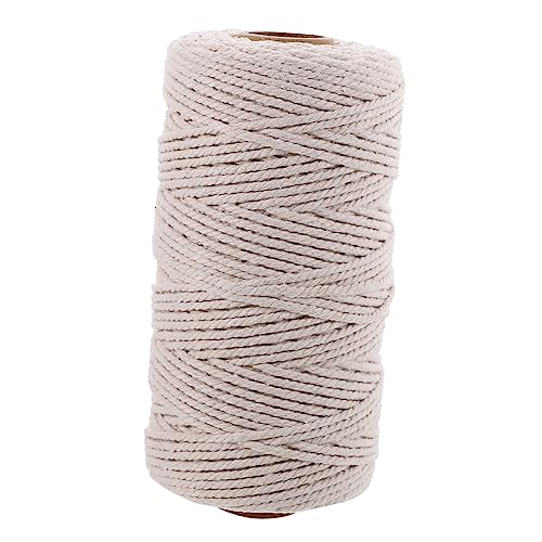 ULTECHNOVO Cuerda de Hilo de Carnicero de Algodón Resistente y Duradera para Cocinar Manualidades y Color Blanco de Grosor
