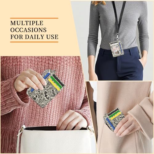 Image of Hancynir Goth Bat Floral Slim Wallet Women Credit Card Holder Gothic Flower RFID Blocking Small Cute Card Wallets Mini Front Pocket PU Leather Thin Travel Zipper Coin Cash Ladies Female Wallet Gifts