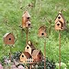 BLIBUNALA Vogelhuis Met Paal Koperen Cottage Vogelhuis Stakes Grote Vogelhuizen Voor Binnenplaats Achtertuin Patio Outdoor Tuin Decor Rustplaats Voor Vogels Eekhoorn Guard voor Huis (C, One Size)