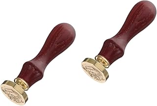 LALAFINA 2 Peças Selo De Cera Selo De Cera Selo Decorativo Selo De Casamento Convites De Casamento Selo De Cartão De Papel Selo Selo De Flor Rosa Selo De Selo De Embalagem De Presente Selo