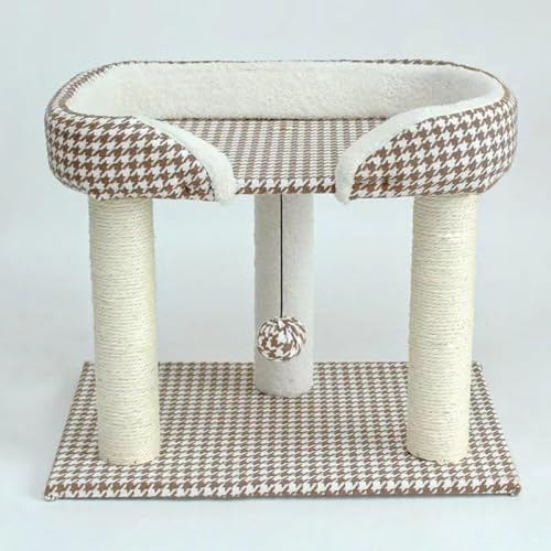 CokBlu ミニ小型コンパクトキャットタワー 天然サイザル麻爪とぎポール付き 省スペースでおしゃれインテリアに適応