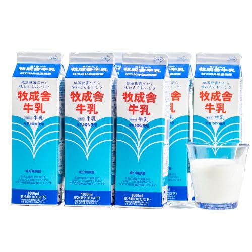明治30年創業の牛乳屋 牧成舎の低温殺菌牛乳 1000ml×6本