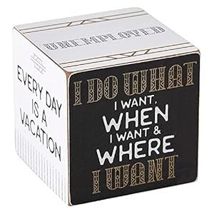 Creative Brands Quote Decor - Wooden Cube Home Décor for Living Room or Office Inspirational Block Sign by The Heartfelt Collection, 3 x 3-Inch, Retirement Him Creative Brands Quote Decor Wooden Cube Home Decor for Living Room or Office Inspirational Block Sign by The Heartfelt Collection 3 x 3 Inch Retirement Him