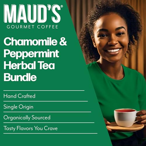 Image of Maud's Organic Chamomile Lavender & Organic Peppermint Tea Pod Bundle, 48ct | Gourmet Blended Tea Leaves in Single Serve Tea Pods - Compatible with Keurig Coffee Makers