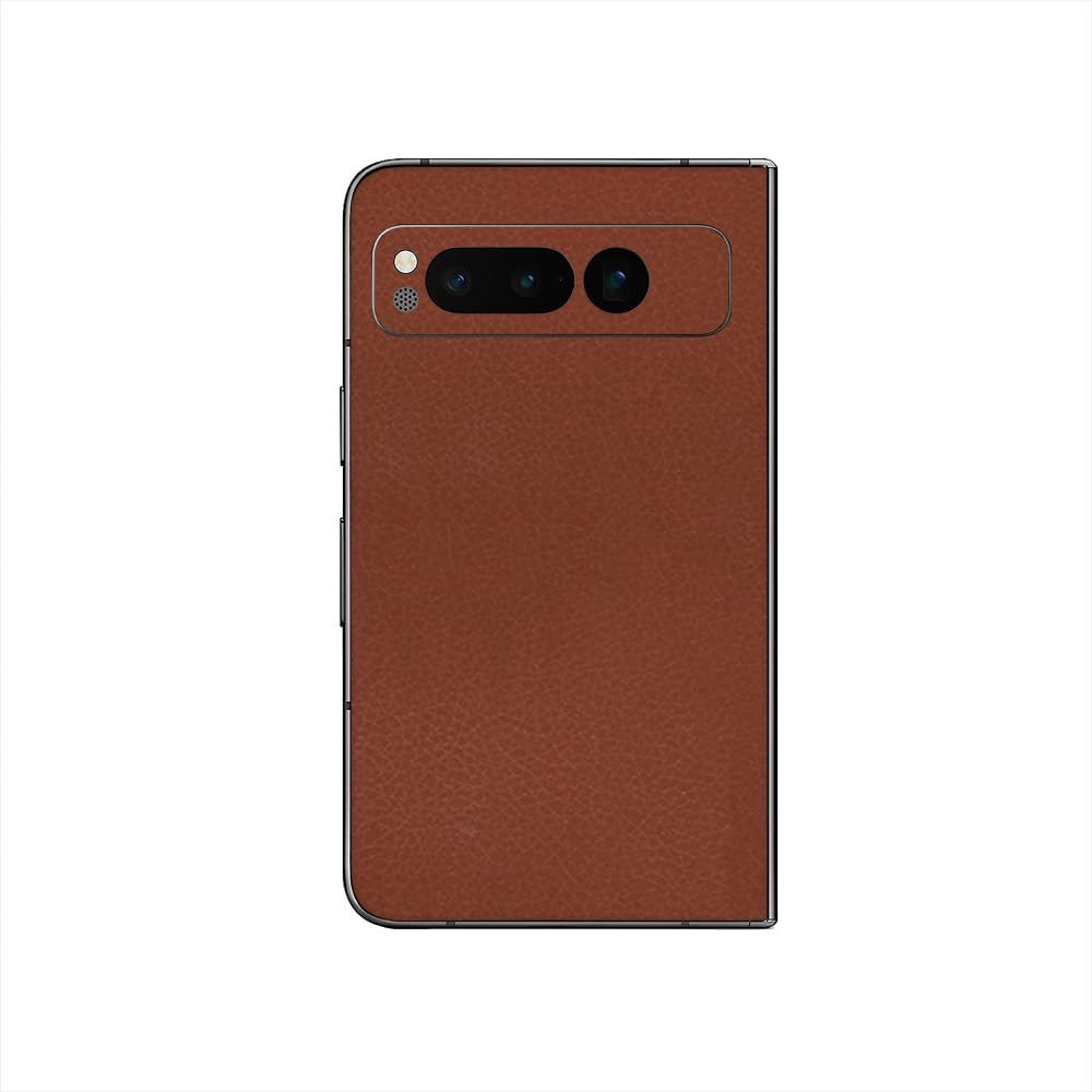 GADGETSWRAP Premium Material Skin Vinyl Decal Sticker Compatible with Google Pixel Fold - Brown Leather-image-17